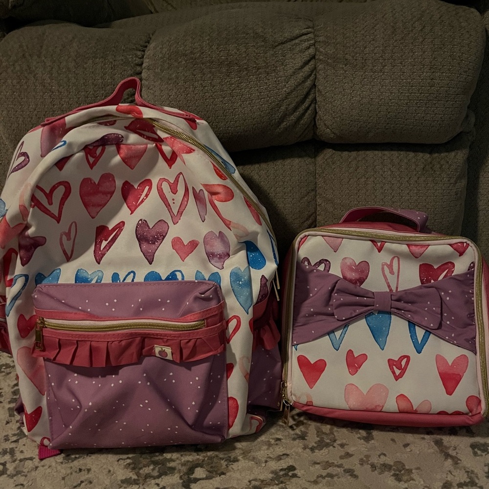 Cheeky plum backpack and lunchbox